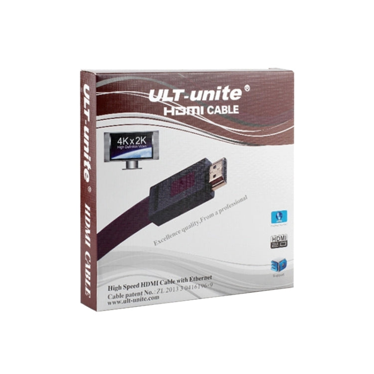 ULT-unite 4K Ultra HD Gold-plated HDMI to HDMI Flat Cable, Cable Length:10m(Transparent Purple) - Cable by ult-unite | Online Shopping South Africa | PMC Jewellery