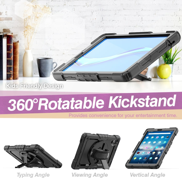 For Lenovo Tab M10 HD TB-X306X Shockproof Colorful Silicone + PC Protective Tablet Case with Holder & Shoulder Strap & Hand Strap(Black) - free shipping - PMC TechLife - Order now!