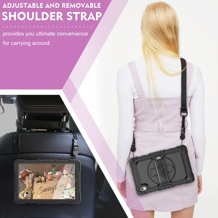 For Lenovo Tab M10 HD TB-X306X Shockproof Colorful Silicone + PC Protective Tablet Case with Holder & Shoulder Strap & Hand Strap(Black) - free shipping - PMC TechLife - Order now!