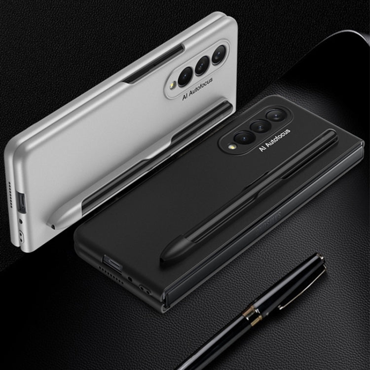For Samsung Galaxy Z Fold3 5G GKK Ultra-thin Full Coverage Phone Flip Case with Pen Slot(Grey) - Galaxy Phone Cases by GKK | Online Shopping South Africa | PMC TechLife | Buy Now Pay Later Mobicred