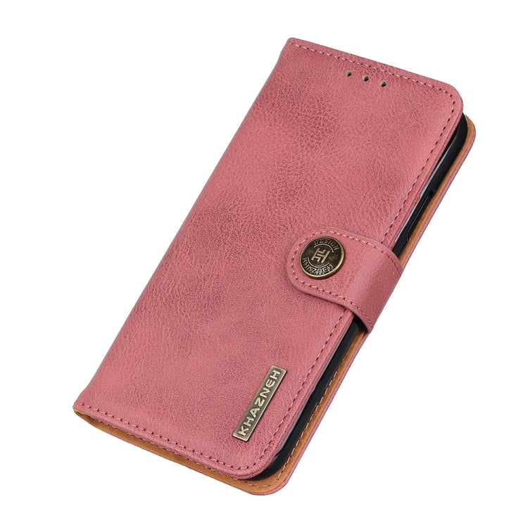 For Motorola Moto E40/E20/E30/Lenovo K14 Plus KHAZNEH Cowhide Texture Horizontal Flip Leather Phone Case(Pink) - Motorola Cases by PMC TechLife | Online Shopping South Africa | PMC TechLife | Buy Now Pay Later Mobicred