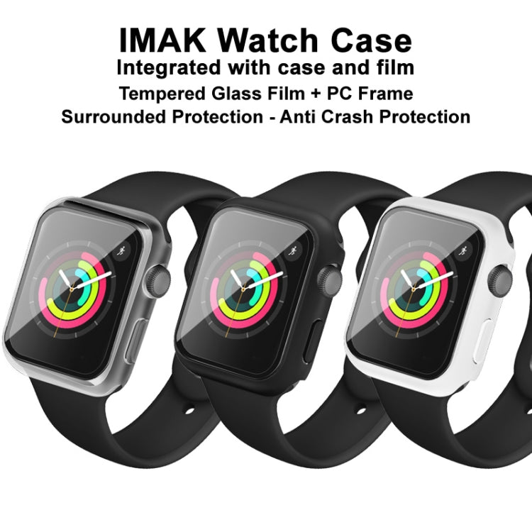 IMAK Shockproof PC Protective Case with Tempered Glass Film For Apple Watch Series 3 & 2 & 1 42mm(Black) - Watch Cases by imak | Online Shopping South Africa | PMC TechLife | Buy Now Pay Later Mobicred