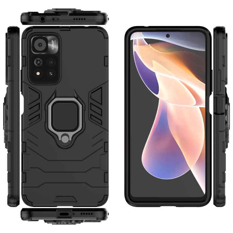 For Xiaomi Redmi Note 11 Pro / Note 11 Pro+ PC + TPU Shockproof Protective Phone Case with Magnetic Ring Holder(Black) - free shipping - PMC TechLife - Order now!