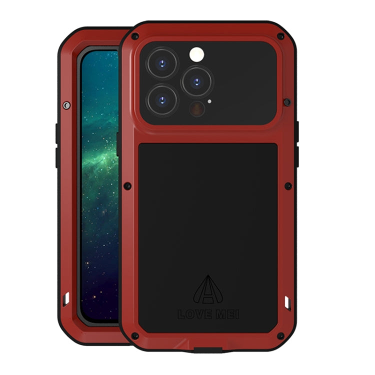 For iPhone 13 Pro LOVE MEI Metal Shockproof Life Waterproof Dustproof Protective Phone Case (Red) - iPhone 13 Pro Cases by LOVE MEI | Online Shopping South Africa | PMC TechLife | Buy Now Pay Later Mobicred