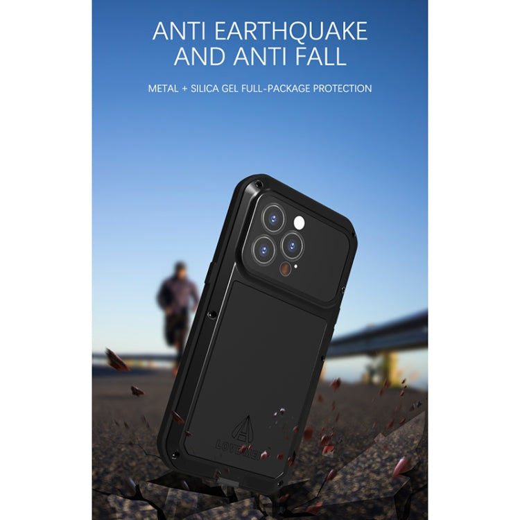 For iPhone 13 Pro LOVE MEI Metal Shockproof Life Waterproof Dustproof Protective Phone Case (Red) - iPhone 13 Pro Cases by LOVE MEI | Online Shopping South Africa | PMC TechLife | Buy Now Pay Later Mobicred