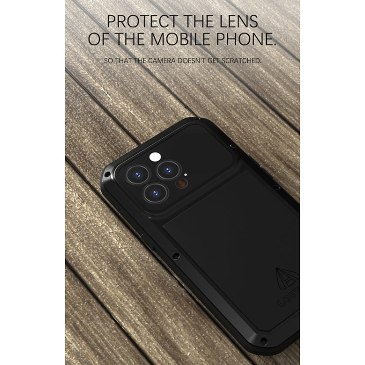 For iPhone 13 Pro LOVE MEI Metal Shockproof Life Waterproof Dustproof Protective Phone Case (Red) - iPhone 13 Pro Cases by LOVE MEI | Online Shopping South Africa | PMC TechLife | Buy Now Pay Later Mobicred