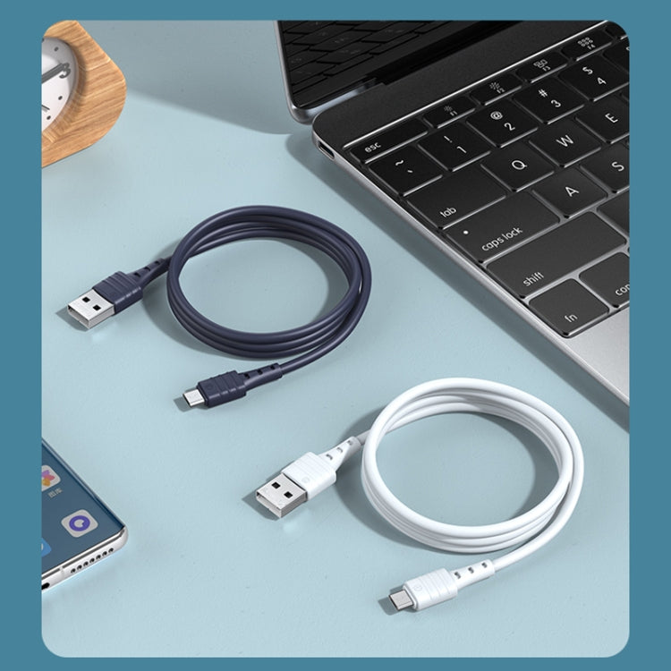 REMAX RC-179m  2.4A Micro USB High Elastic TPE Fast Charging Data Cable, Length: 1m(White) - free shipping - PMC TechLife - Order now!