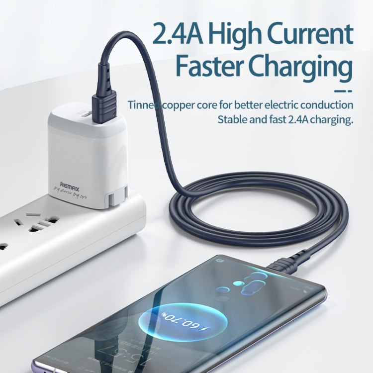 REMAX RC-179m  2.4A Micro USB High Elastic TPE Fast Charging Data Cable, Length: 1m(White) - free shipping - PMC TechLife - Order now!