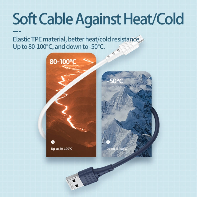 REMAX RC-179m  2.4A Micro USB High Elastic TPE Fast Charging Data Cable, Length: 1m(White) - free shipping - PMC TechLife - Order now!