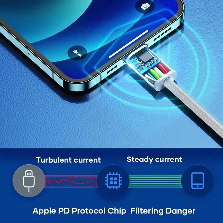 12W PD USB-C / Type-C to 8 Pin Data Cable, Cable Length: 1m(Yellow) - 2 in 1 Cable by PMC TechLife | Online Shopping South Africa | PMC TechLife