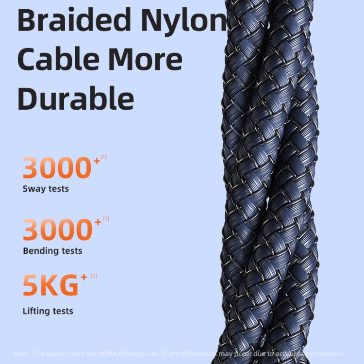 REMAX RC-199th Whirly Series 5A USB to USB-C / Type-C + 8 Pin + Micro USB Fast Charging Data Cable, Cable Length: 1.2m(Midnight Blue) - Multifunction Cable by REMAX | Online Shopping South Africa | PMC TechLife | Buy Now Pay Later Mobicred