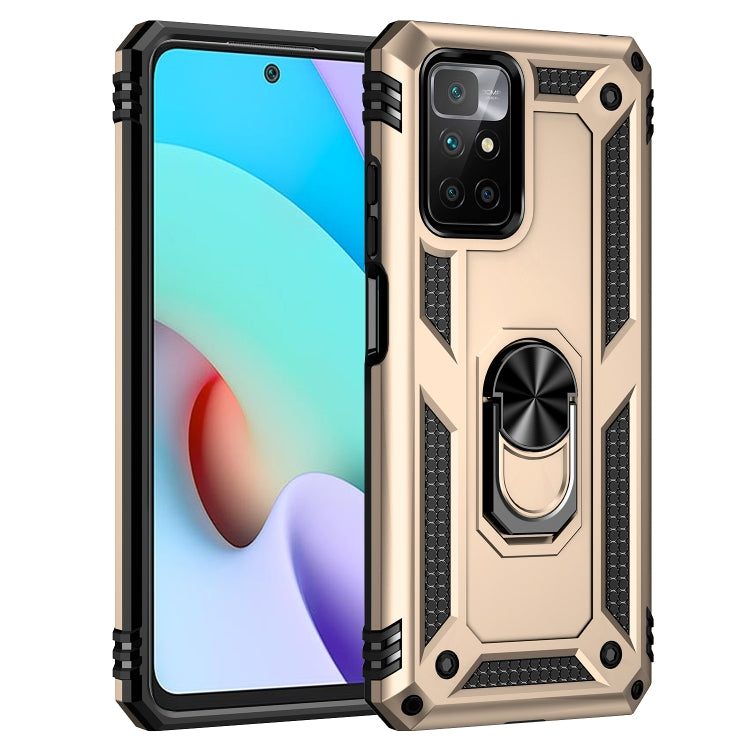 For Xiaomi Redmi 10 Shockproof TPU + PC Phone Case with 360 Degree Rotating Holder(Gold) - free shipping - PMC TechLife - Order now!