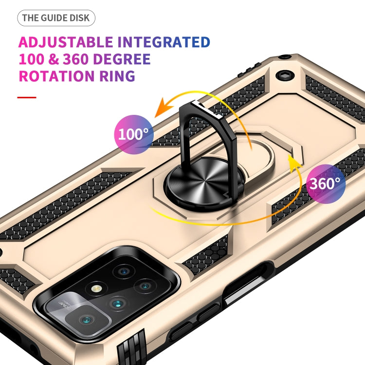 For Xiaomi Redmi 10 Shockproof TPU + PC Phone Case with 360 Degree Rotating Holder(Gold) - free shipping - PMC TechLife - Order now!