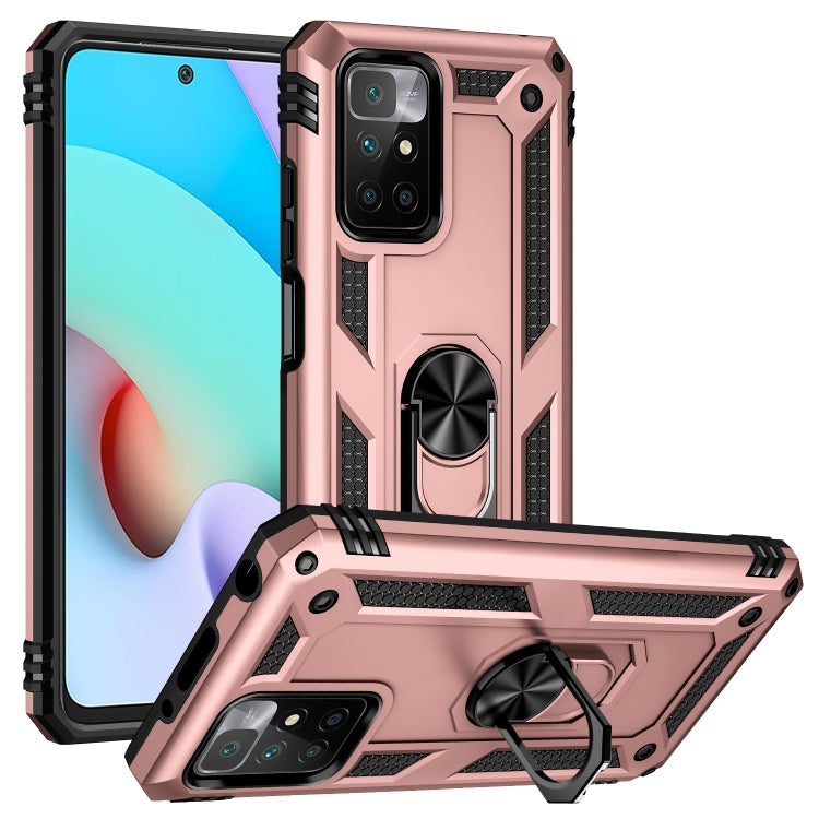 For Xiaomi Redmi 10 Shockproof TPU + PC Phone Case with 360 Degree Rotating Holder(Rose Gold) - free shipping - PMC TechLife - Order now!