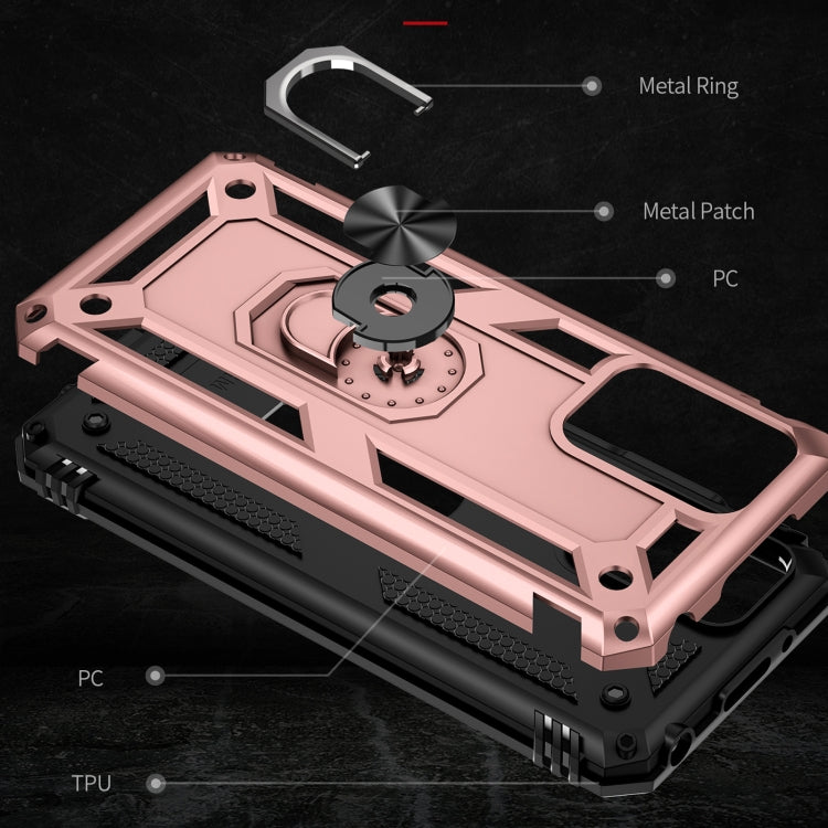 For Xiaomi Redmi 10 Shockproof TPU + PC Phone Case with 360 Degree Rotating Holder(Rose Gold) - free shipping - PMC TechLife - Order now!