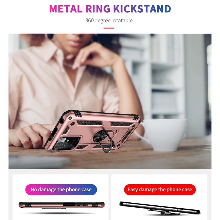 For Xiaomi Redmi 10 Shockproof TPU + PC Phone Case with 360 Degree Rotating Holder(Rose Gold) - free shipping - PMC TechLife - Order now!