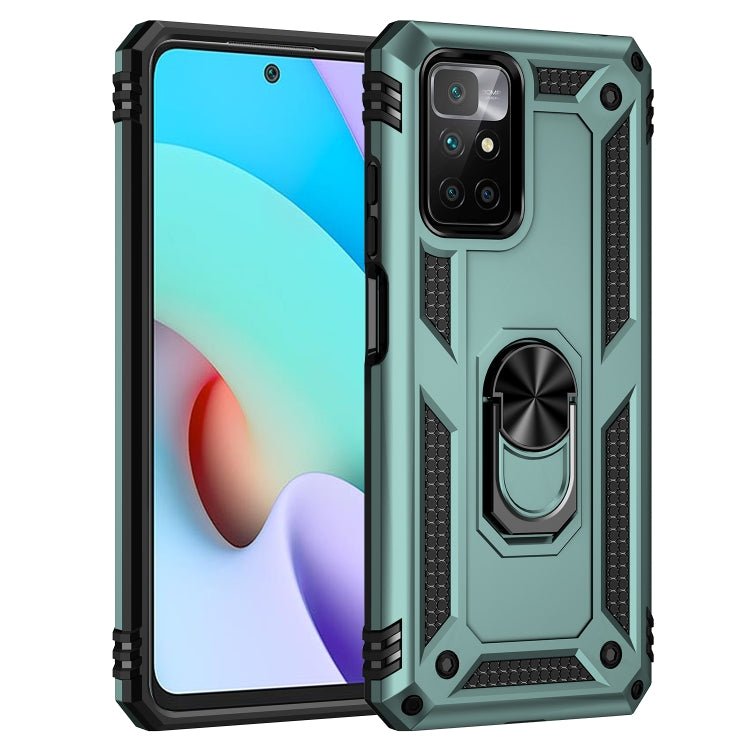 For Xiaomi Redmi 10 Shockproof TPU + PC Phone Case with 360 Degree Rotating Holder(Dark Green) - free shipping - PMC TechLife - Order now!