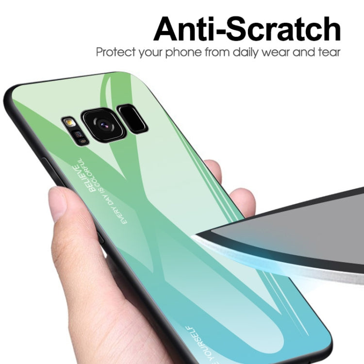 For Galaxy S8 Gradient Color Glass Case(Blue) - free shipping - PMC TechLife - Order now!