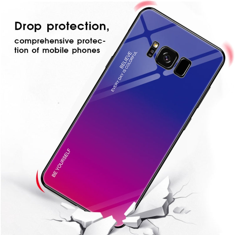 For Galaxy S8 Gradient Color Glass Case(Blue) - free shipping - PMC TechLife - Order now!