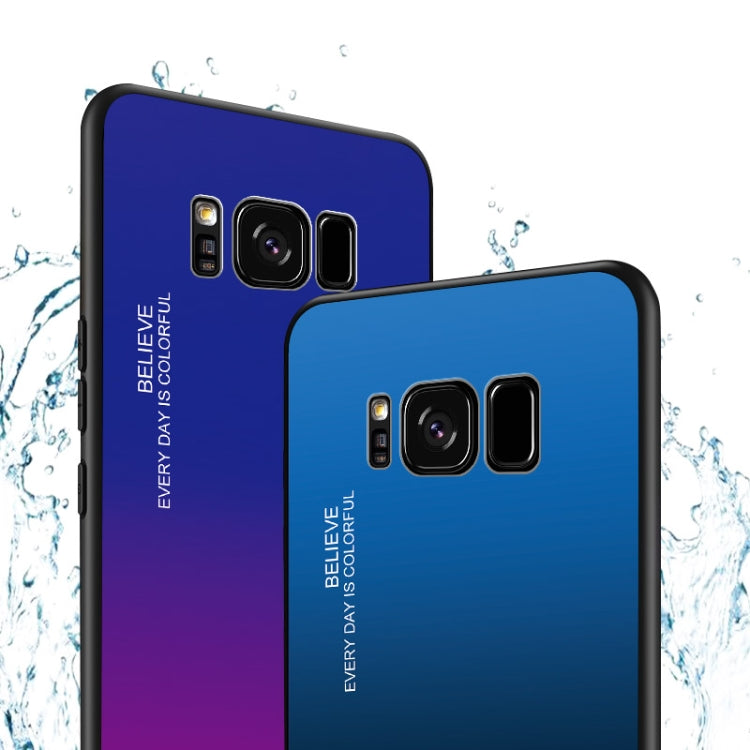 For Galaxy S8 Gradient Color Glass Case(Blue) - free shipping - PMC TechLife - Order now!