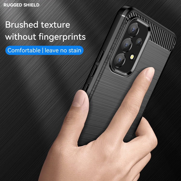 For Samsung Galaxy A53 5G Brushed Texture Carbon Fiber TPU Phone Case(Black) - Galaxy Phone Cases by PMC TechLife | Online Shopping South Africa | PMC TechLife