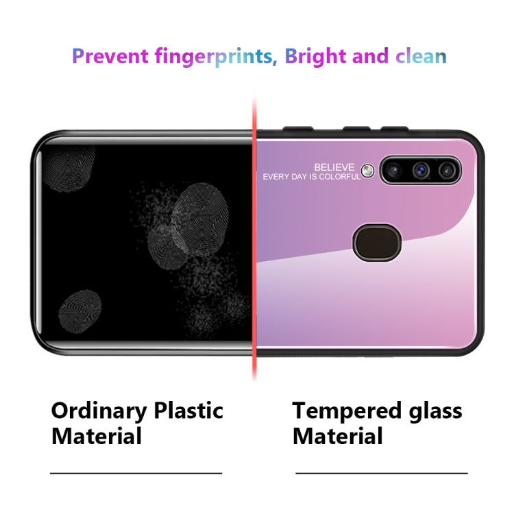 For Galaxy A60 Gradient Color Glass Case(Blue) - Galaxy Phone Cases by PMC TechLife | Online Shopping South Africa | PMC TechLife | Buy Now Pay Later Mobicred