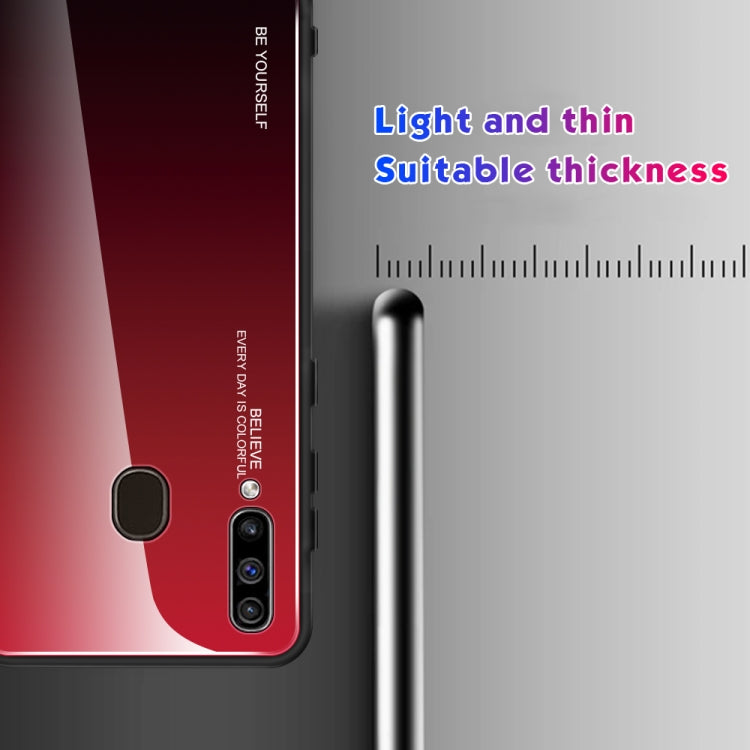 For Galaxy A60 Gradient Color Glass Case(Blue) - Galaxy Phone Cases by PMC TechLife | Online Shopping South Africa | PMC TechLife | Buy Now Pay Later Mobicred