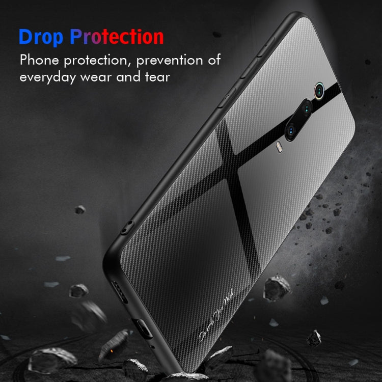 For Xiaomi Redmi K20 / K20 Pro / 9T Texture Gradient Glass Protective Case(Blue) - free shipping - PMC TechLife - Order now!