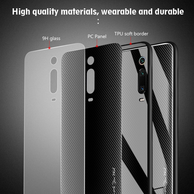 For Xiaomi Redmi K20 / K20 Pro / 9T Texture Gradient Glass Protective Case(Blue) - free shipping - PMC TechLife - Order now!