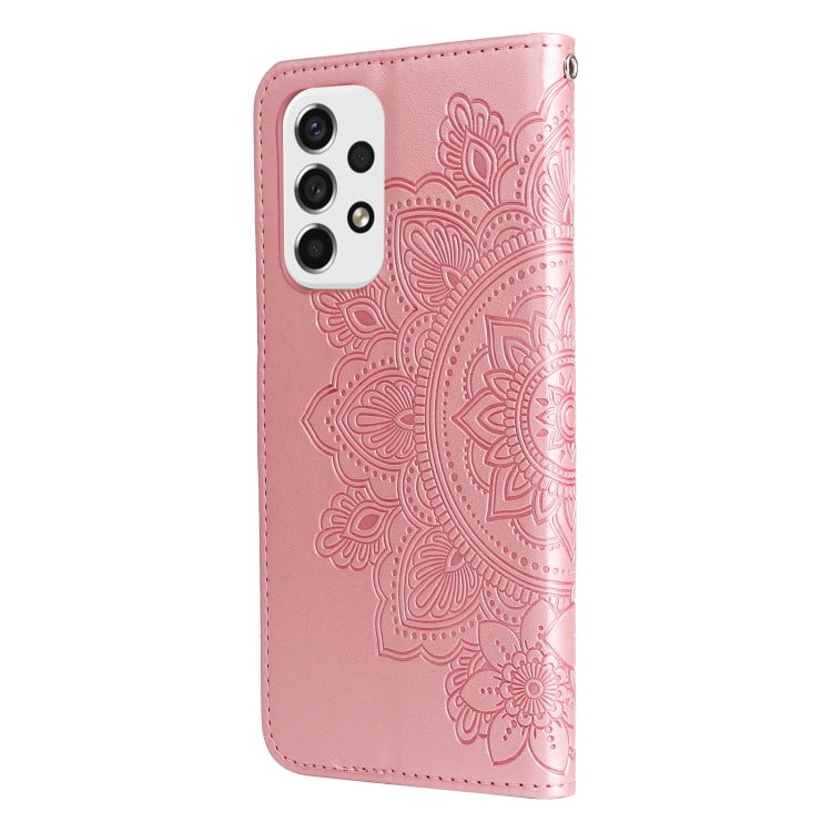 For Samsung Galaxy A53 5G 7-petal Flowers Embossing Pattern Horizontal Flip CasePhone Case(Rose Gold) - free shipping - PMC TechLife - Order now!