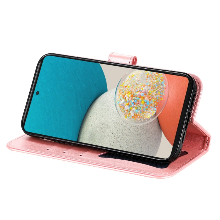 For Samsung Galaxy A53 5G 7-petal Flowers Embossing Pattern Horizontal Flip CasePhone Case(Rose Gold) - free shipping - PMC TechLife - Order now!