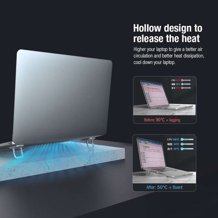 NILLKIN Bolster Plus Sticky Three-speed Adjustable Zinc Alloy Laptop Holder(Silver) - MacBook Holder by NILLKIN | Online Shopping South Africa | PMC TechLife | Buy Now Pay Later Mobicred