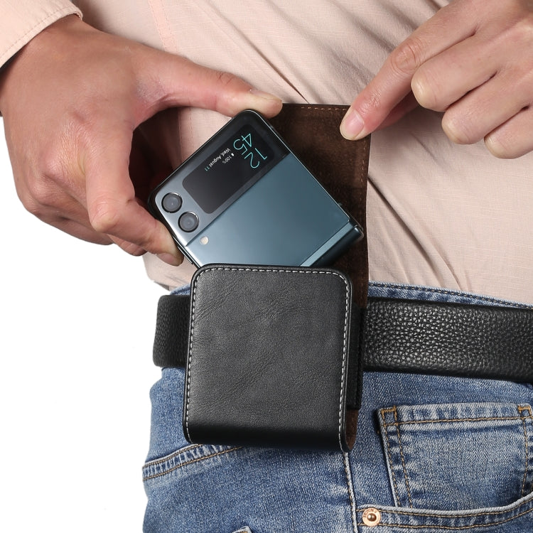 For Samsung Galaxy Z Flip3 5G Lamb Texture Waist Hanging Phone Case(Black) - free shipping - PMC TechLife - Order now!