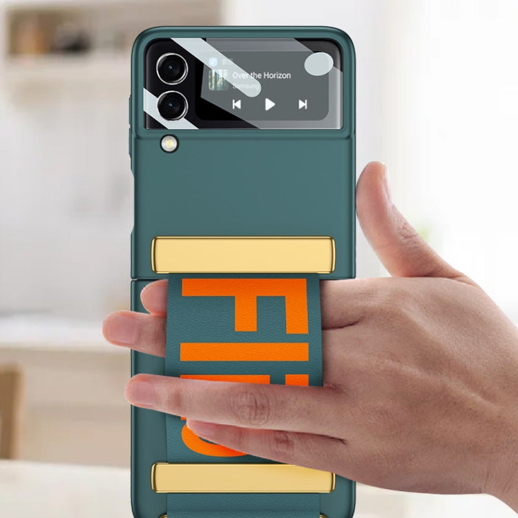 For Samsung Galaxy Z Flip3 5G GKK Ultra-thin Full Coverage Phone Flip Case with Wristband(Silver) - Galaxy Phone Cases by GKK | Online Shopping South Africa | PMC TechLife | Buy Now Pay Later Mobicred