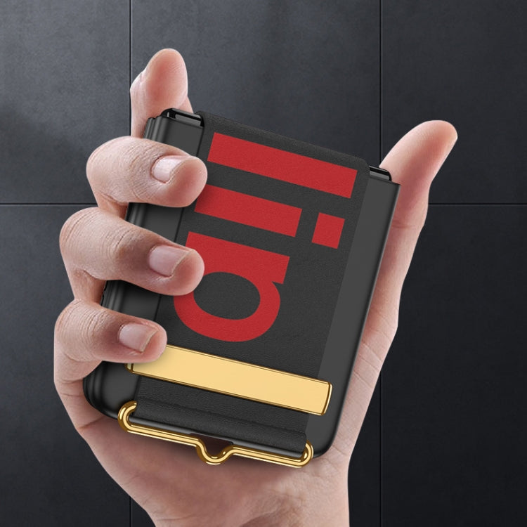 For Samsung Galaxy Z Flip3 5G GKK Ultra-thin Full Coverage Phone Flip Case with Wristband(Black) - Galaxy Phone Cases by GKK | Online Shopping South Africa | PMC TechLife | Buy Now Pay Later Mobicred