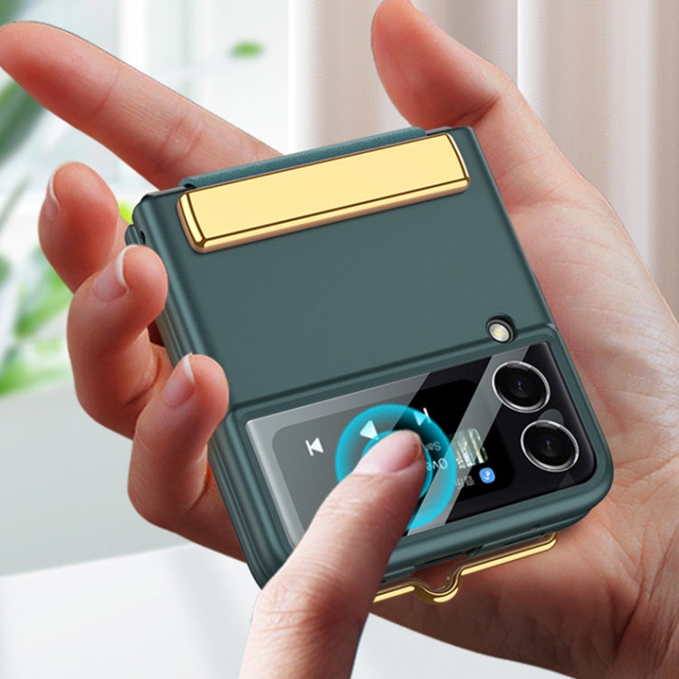 For Samsung Galaxy Z Flip3 5G GKK Ultra-thin Full Coverage Phone Flip Case with Wristband(Green) - free shipping - PMC TechLife - Order now!