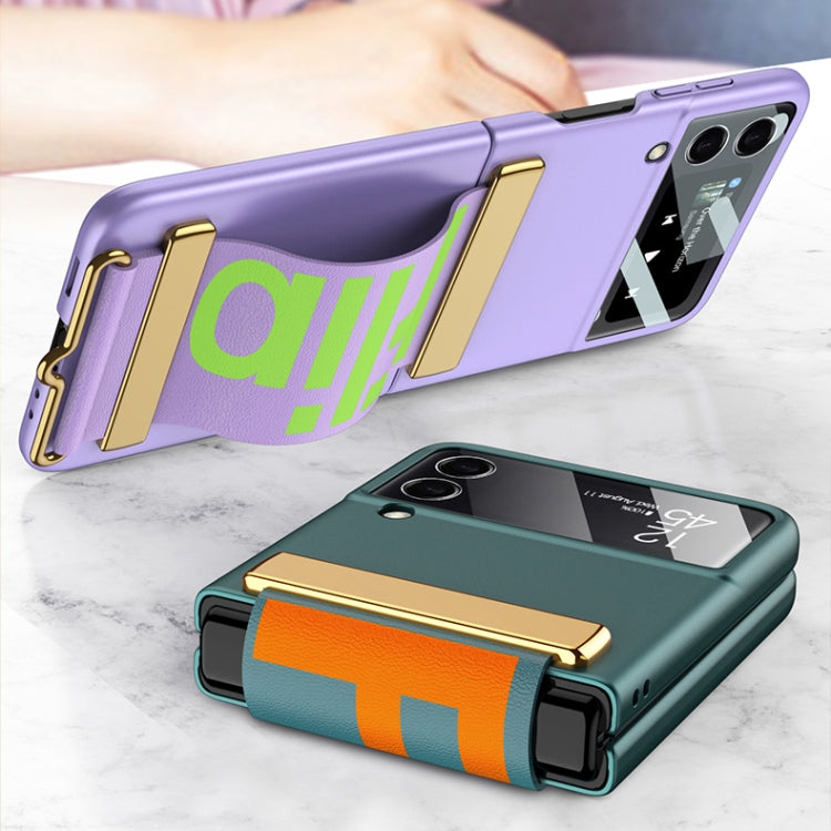 For Samsung Galaxy Z Flip3 5G GKK Ultra-thin Full Coverage Phone Flip Case with Wristband(Green) - free shipping - PMC TechLife - Order now!