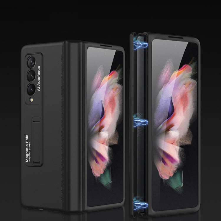 For Samsung Galaxy Z Fold3 5G GKK Magnetic Full Coverage Phone Flip Case with Holder(Black) - free shipping - PMC TechLife - Order now!