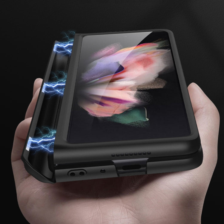 For Samsung Galaxy Z Fold3 5G GKK Magnetic Full Coverage Phone Flip Case with Holder(Dark Green) - free shipping - PMC TechLife - Order now!