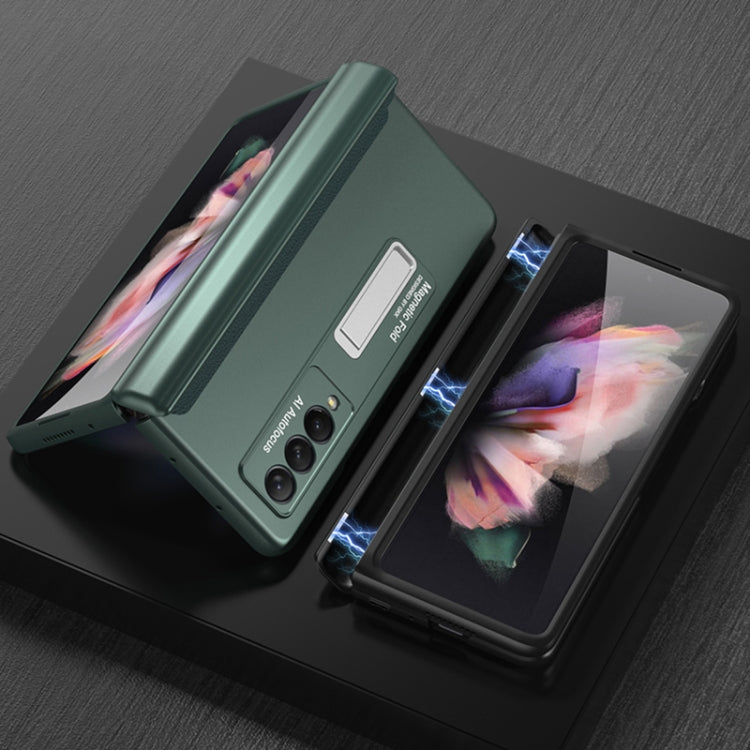 For Samsung Galaxy Z Fold3 5G GKK Magnetic Full Coverage Phone Flip Case with Holder(Grey) - free shipping - PMC TechLife - Order now!