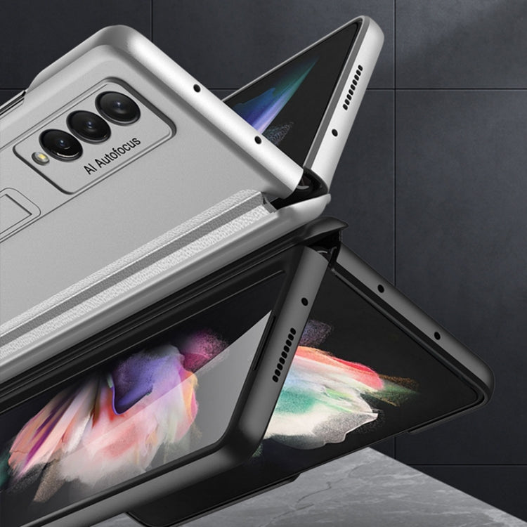 For Samsung Galaxy Z Fold3 5G GKK Magnetic Full Coverage Phone Flip Case with Holder(Grey) - free shipping - PMC TechLife - Order now!