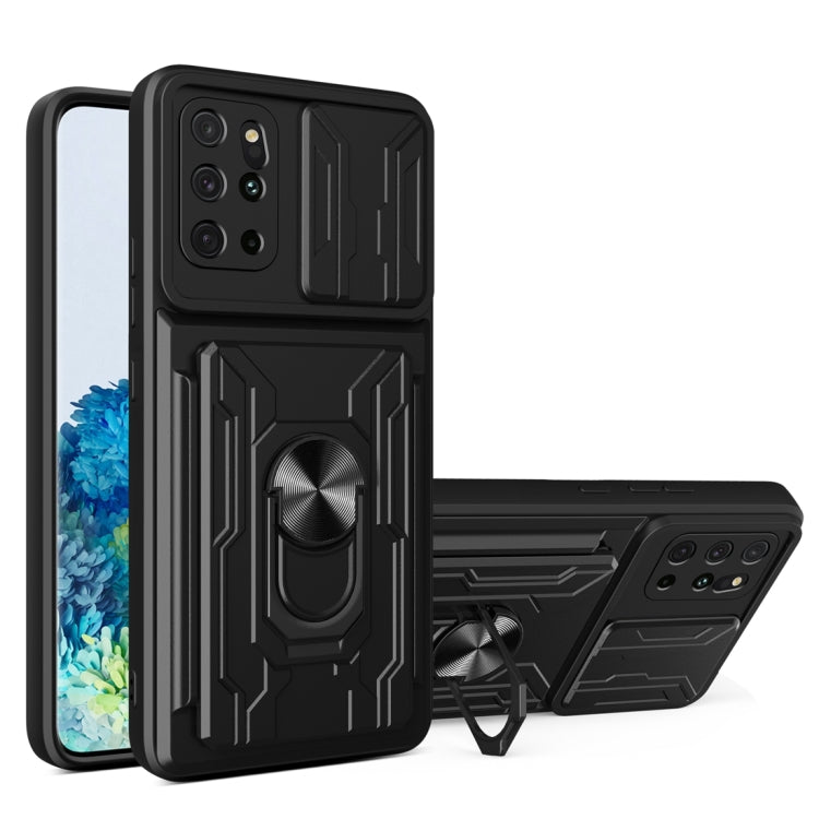 For Samsung Galaxy S20+ Camera Cover Phone Case with Card Slot & Holder(Black) - free shipping - PMC TechLife - Order now!