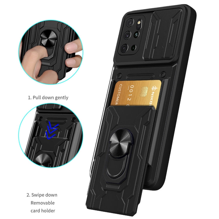 For Samsung Galaxy S20+ Camera Cover Phone Case with Card Slot & Holder(Black) - free shipping - PMC TechLife - Order now!