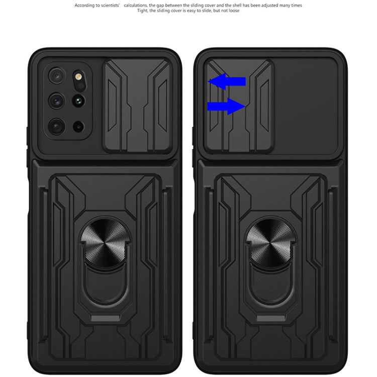 For Samsung Galaxy S20+ Camera Cover Phone Case with Card Slot & Holder(Black) - free shipping - PMC TechLife - Order now!