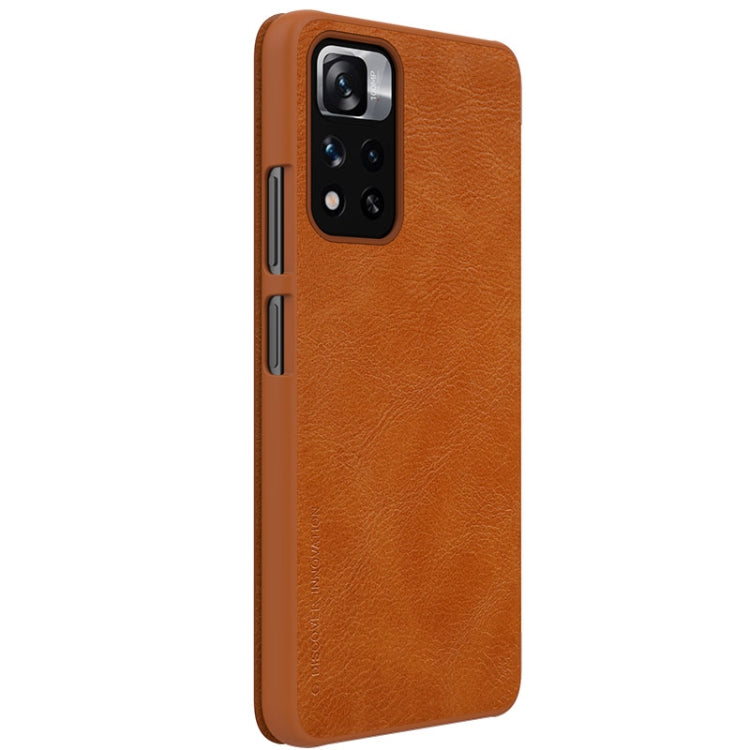 For Xiaomi Redmi Note 11 Pro China / 11 Pro+ Global / Mi 11i / 11i  5G NILLKIN QIN Series Crazy Horse Texture Leather Case(Brown) - Redmi Note 11 Pro Case by NILLKIN | Online Shopping South Africa | PMC Jewellery