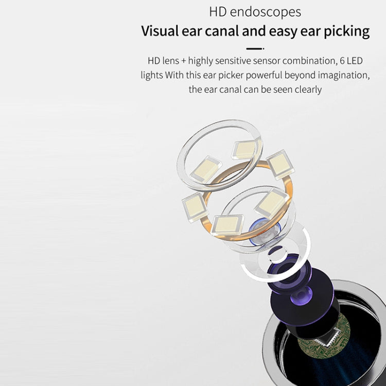 T6 Portable Wireless Smart Visual Earpick Earwax Removal Tool(Light Blue) - Ear Care Tools by PMC TechLife | Online Shopping South Africa | PMC TechLife