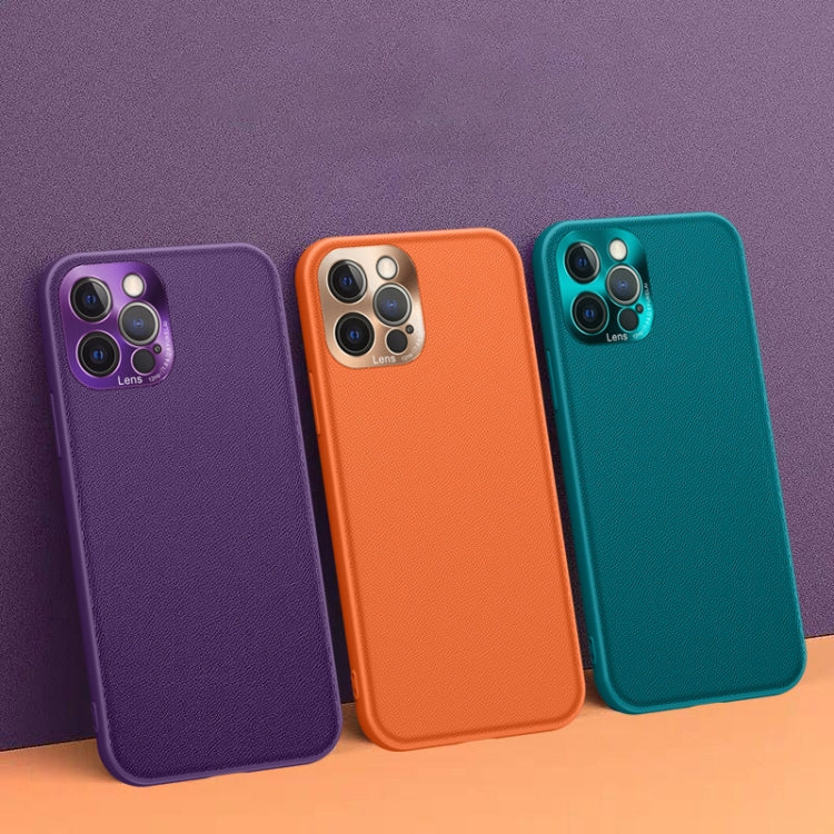 For iPhone 13 Pro Plain Skin Leather Case (Purple) - free shipping - PMC TechLife - Order now!