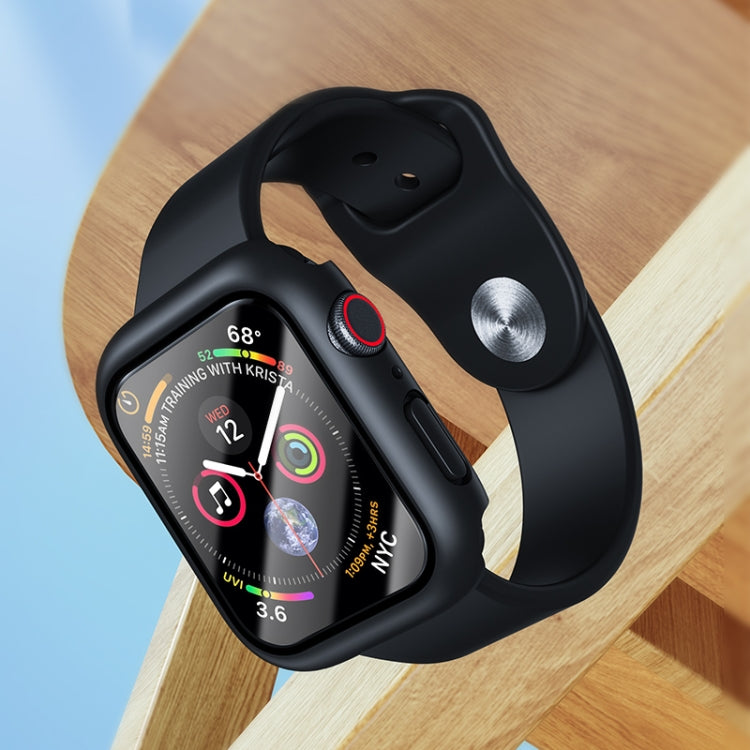 ROCK 2 in 1 PC Frame + Tempered Glass Protector Case For Apple Watch Series 9 / 8 / 7 45mmBlue) - Watch Cases by ROCK | Online Shopping South Africa | PMC TechLife | Buy Now Pay Later Mobicred