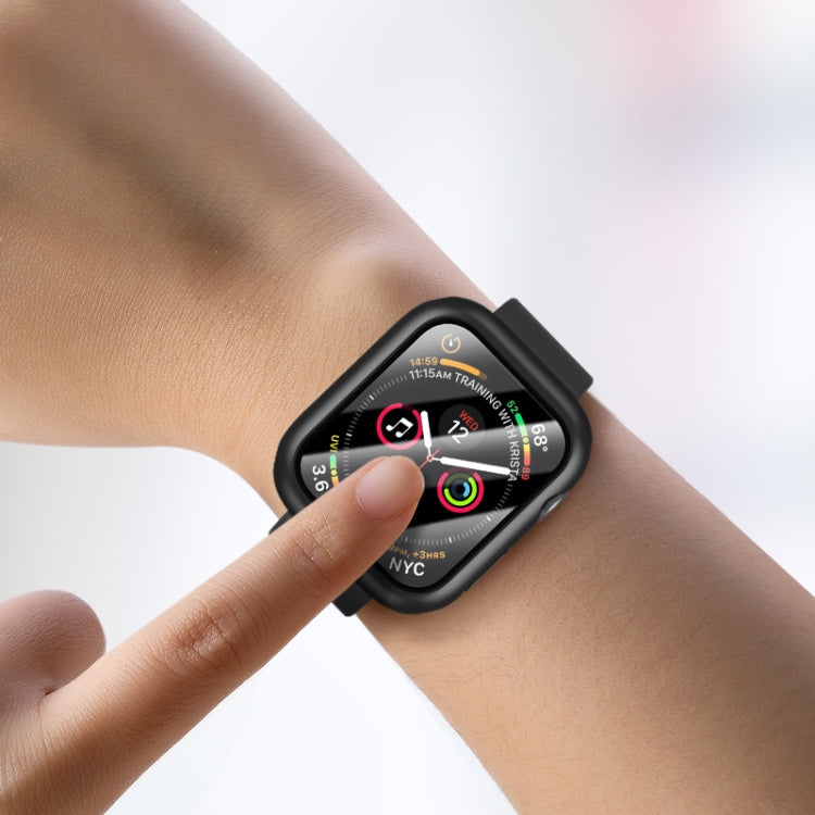 ROCK 2 in 1 PC Frame + Tempered Glass Protector Case For Apple Watch Series 9 / 8 / 7 45mmBlue) - Watch Cases by ROCK | Online Shopping South Africa | PMC TechLife | Buy Now Pay Later Mobicred