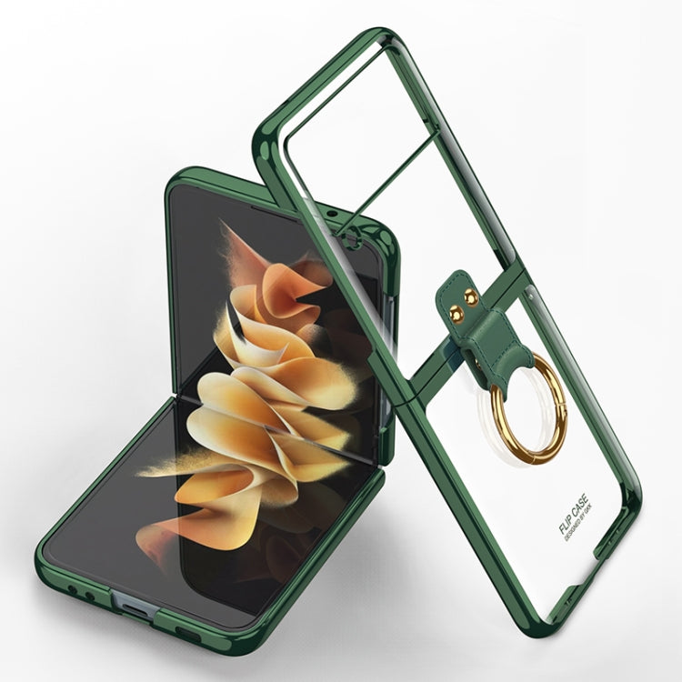 For Samsung Galaxy Z Flip3 5G GKK Phantom Electroplating Phone Case with Ring(Dark Green) - free shipping - PMC TechLife - Order now!